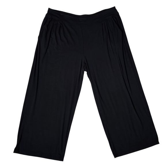 J. Jill Wearever Collection Black Pleated Cropped Stretch Knit Pull On Pant XL - Picture 1 of 13